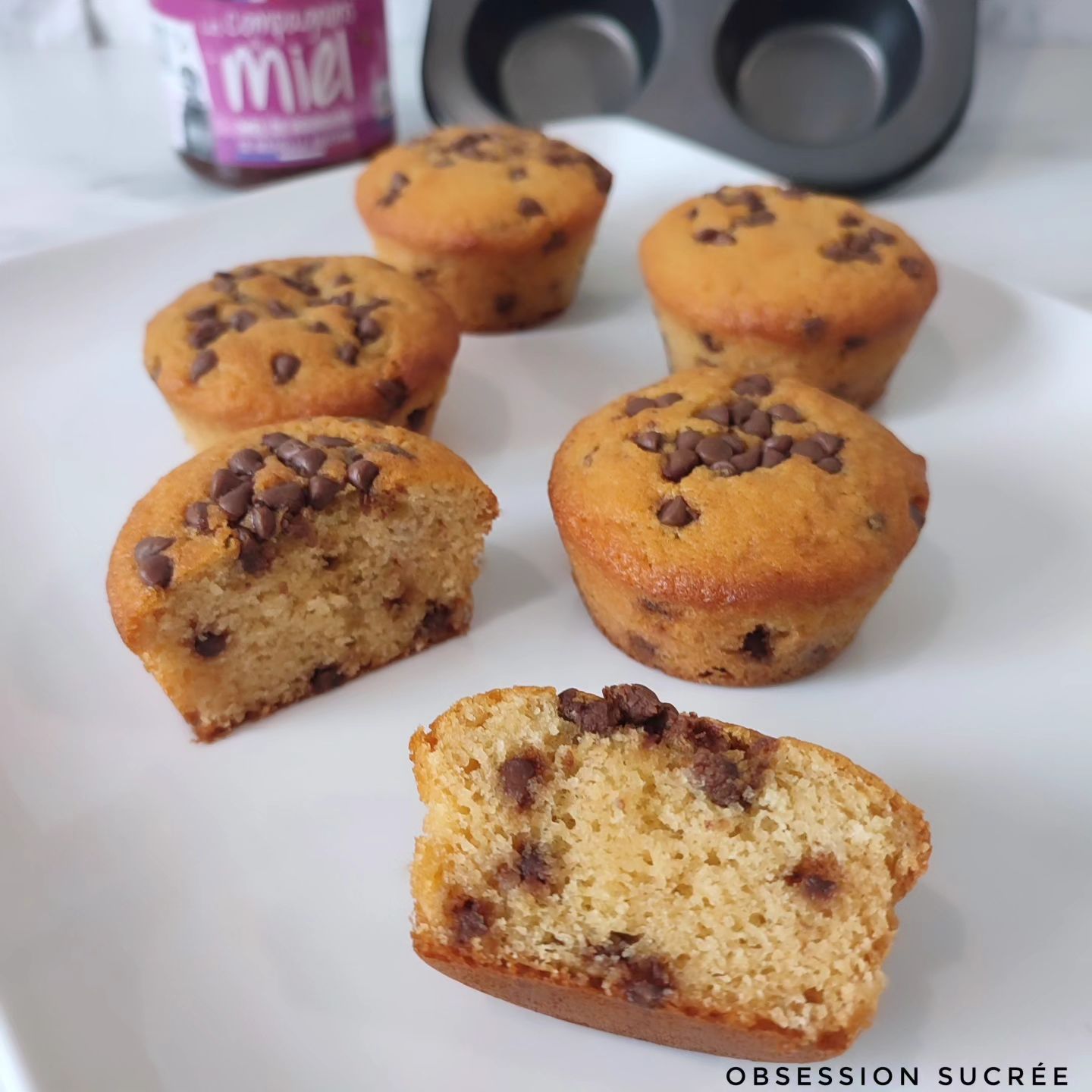 Les muffins au miel et aux pépites de chocolat !