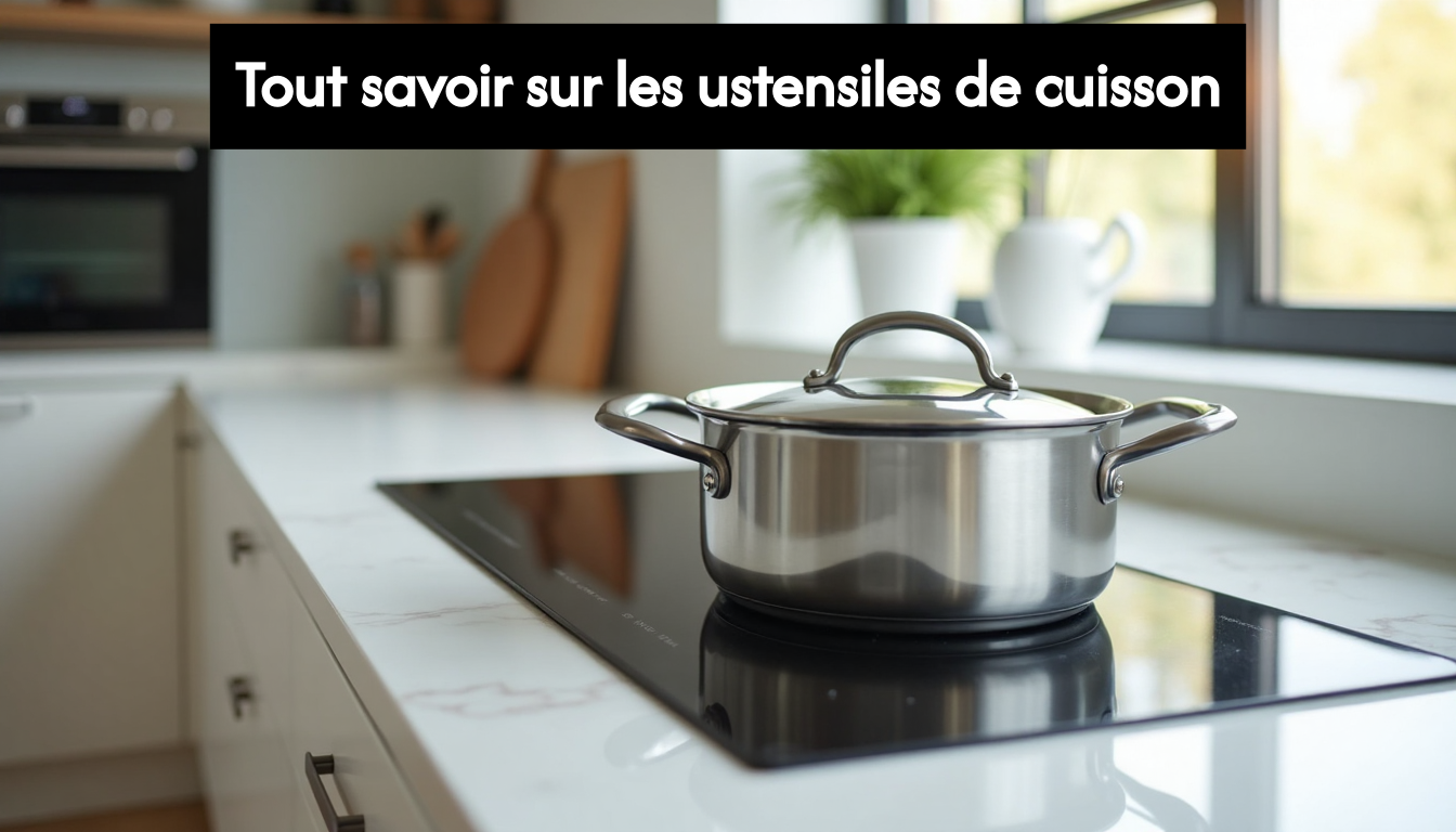 Induction cooktop with stainless steel pot in modern kitchen