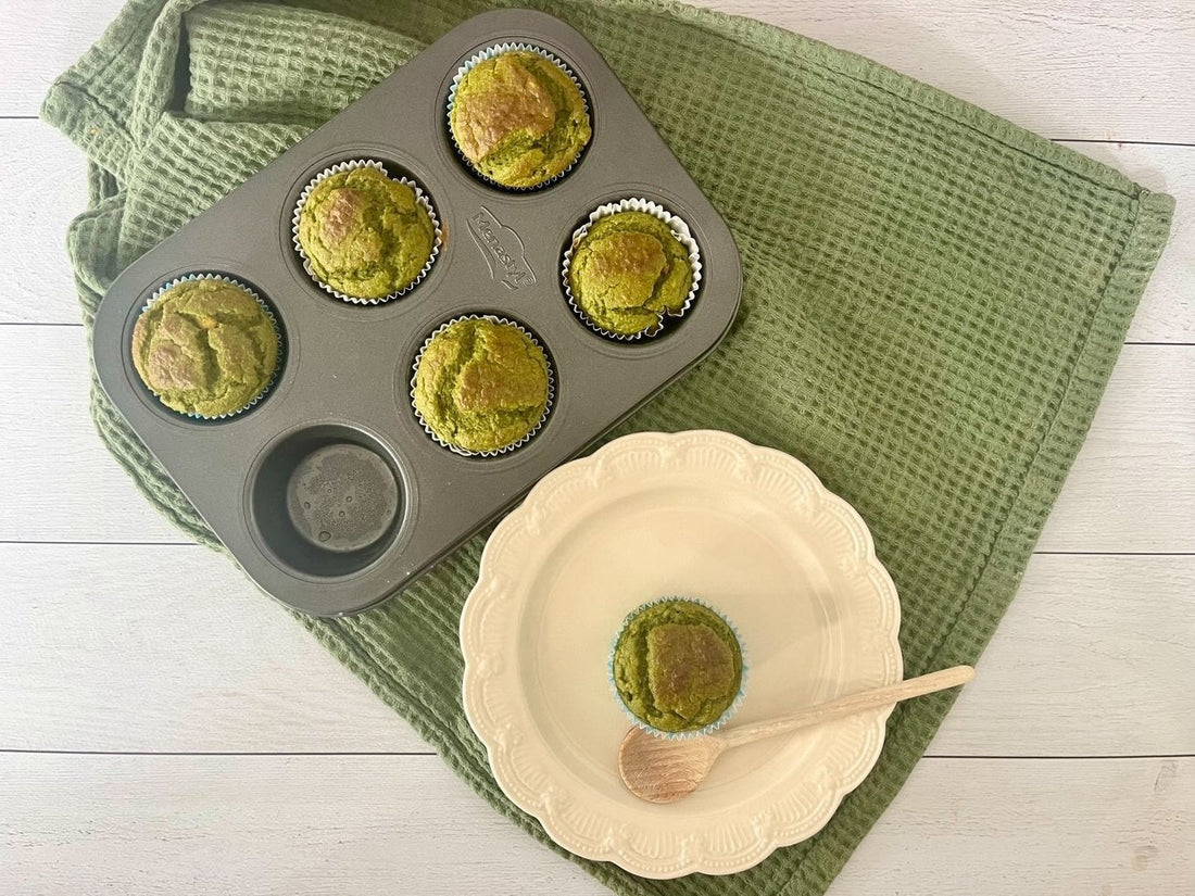 Muffins verts protéinés et riches en fibres !