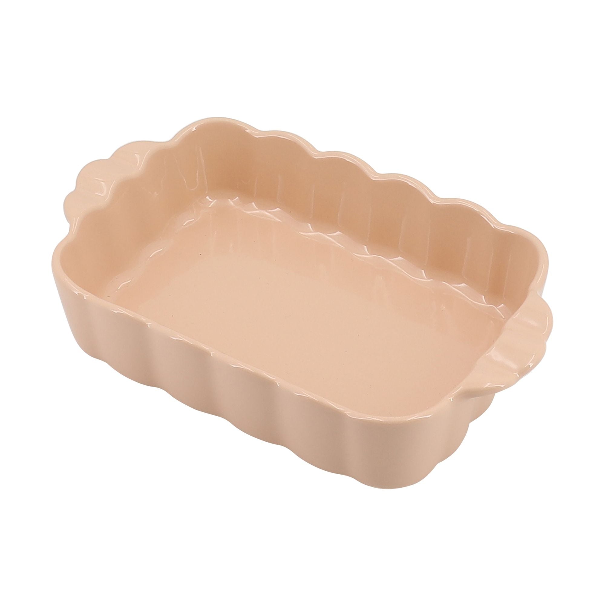 Plat à Four Fiorella en Grès Rose 34×20,5 cm