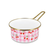 Vichy Cherry 16cm Enamelled Steel Saucepan