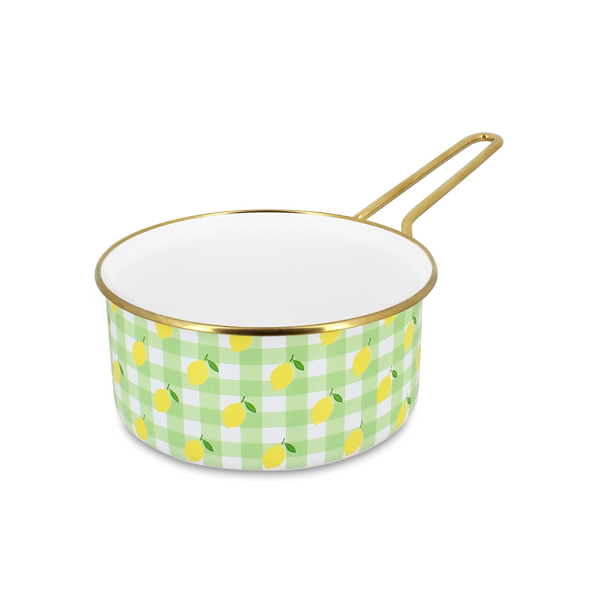 Casserole Vichy Citron 18cm en acier émaillé