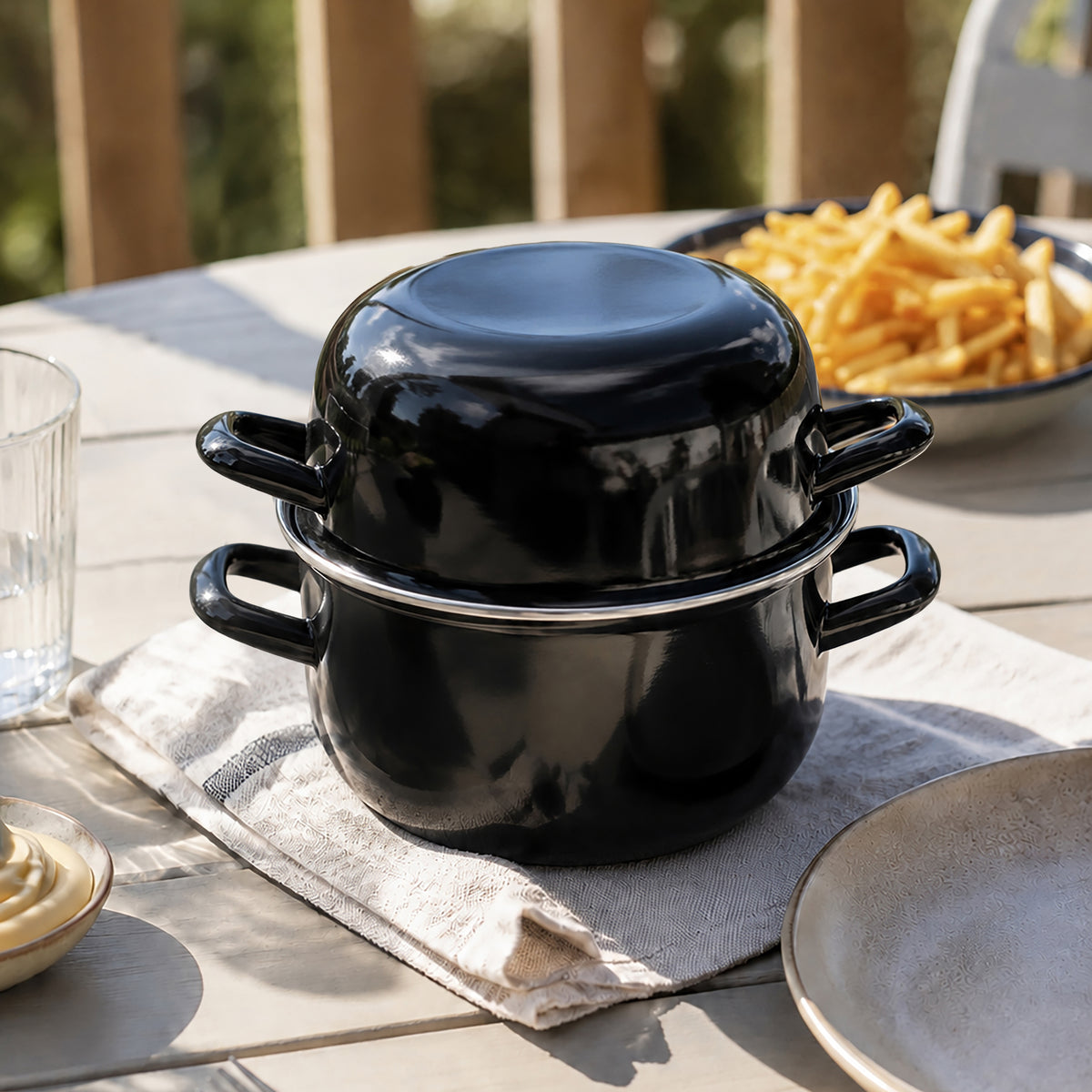 Marmite à moules en acier émaillé 16 cm