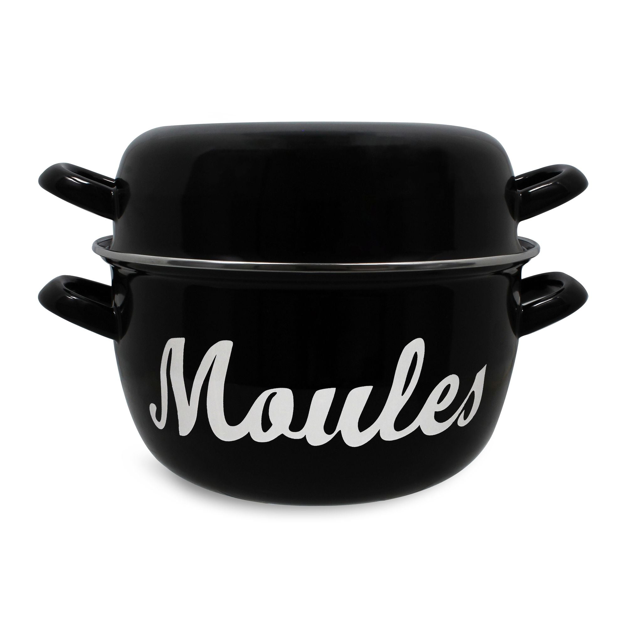 Marmite à moules en acier émaillé 24 cm