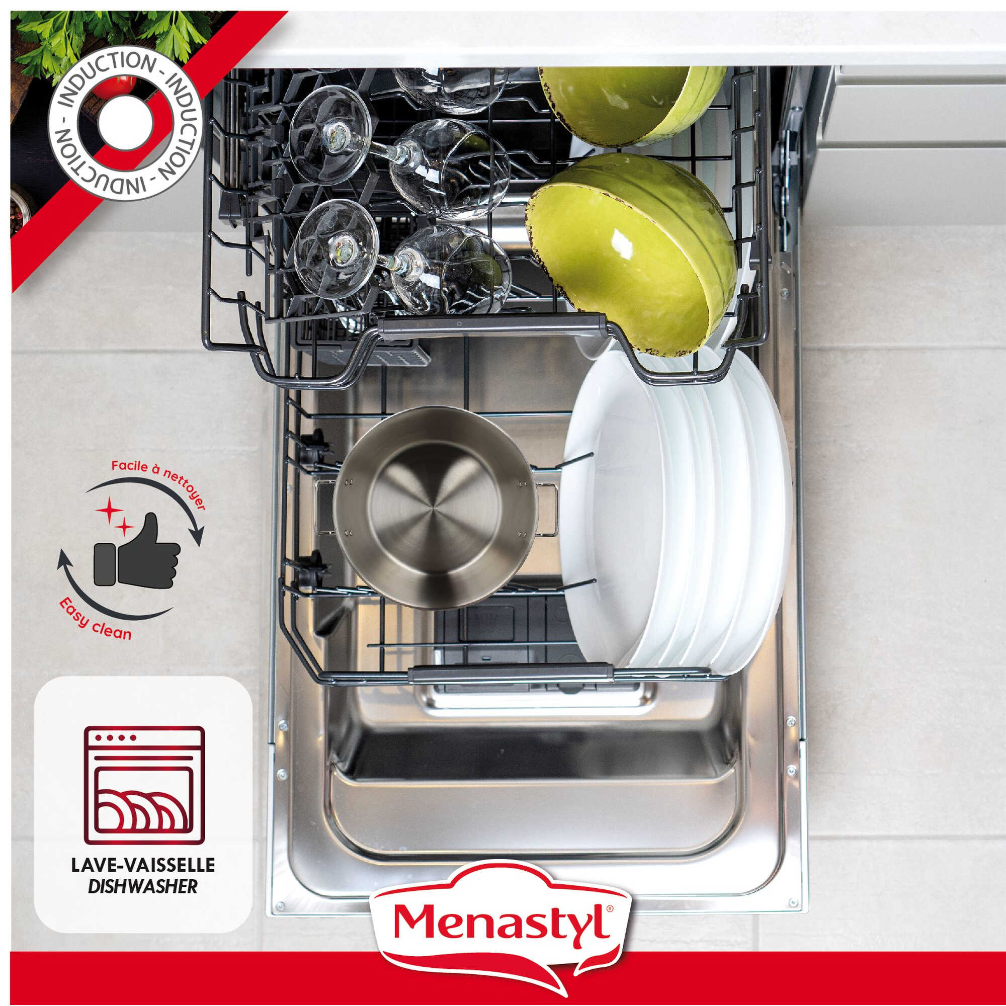 Bassine Ø41cm en acier inoxydable avec poignées