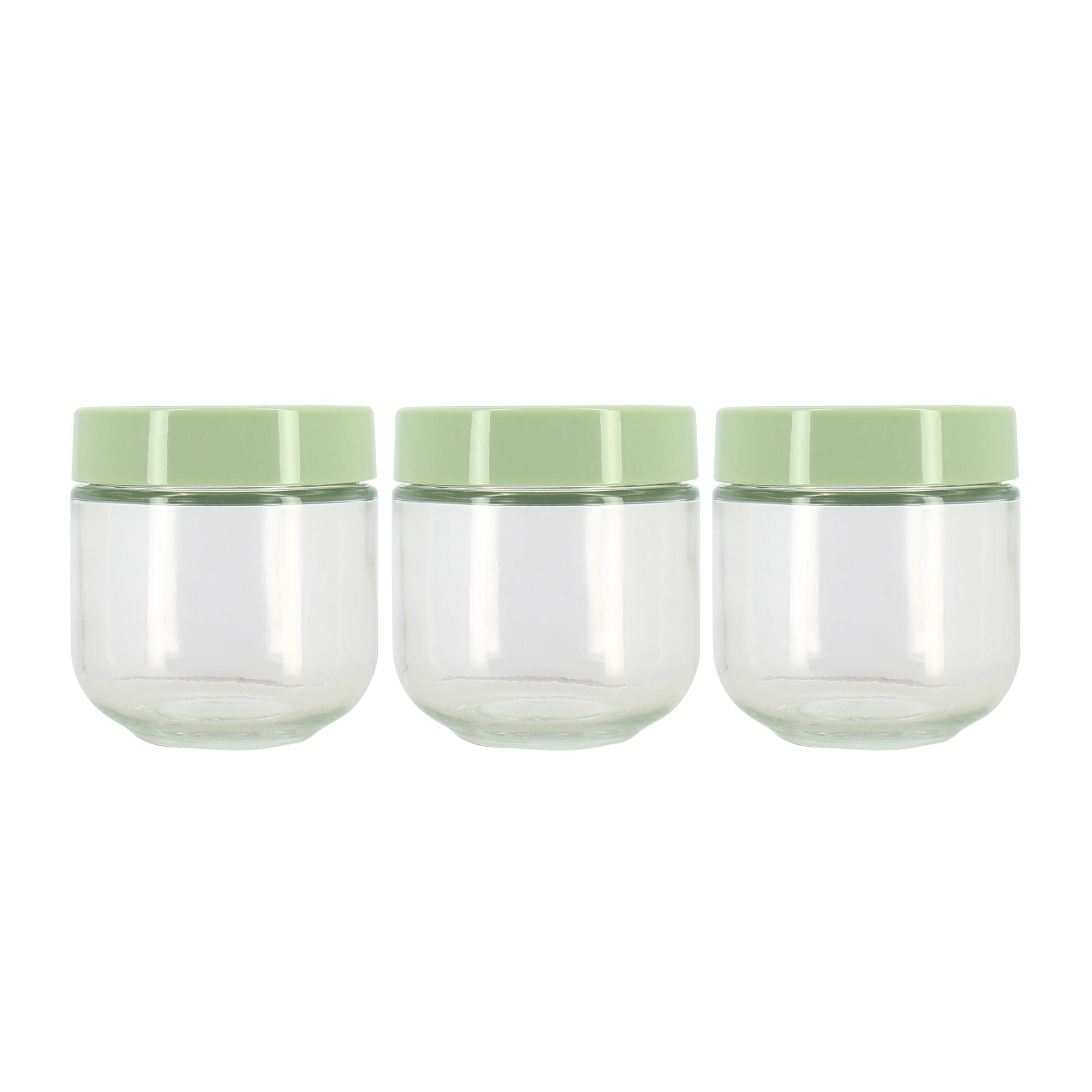 Lot de 3 Boîtes Hermétiques 30 cl Verre & Plastique Vert