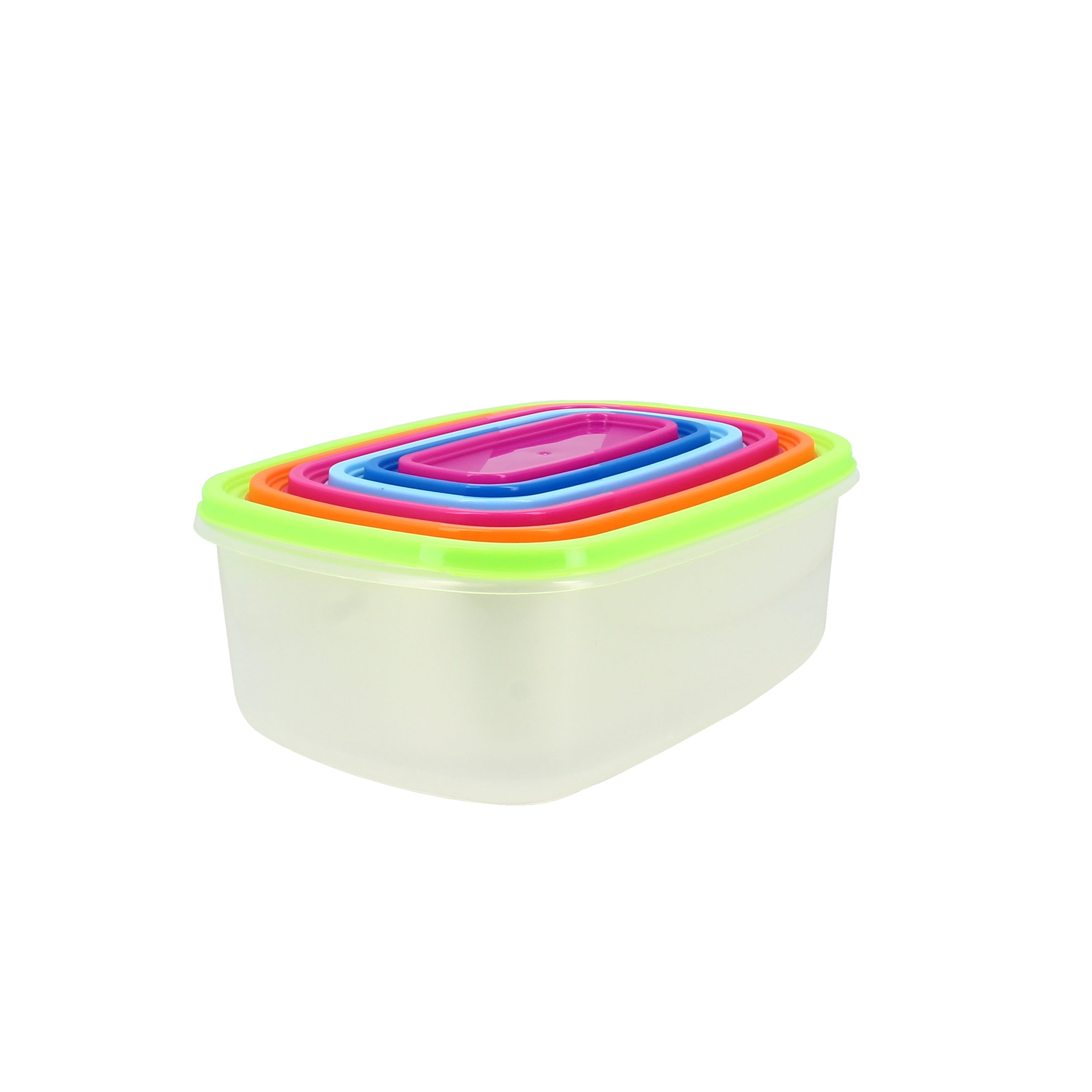 Lot de 6 boîtes conservation avec couvercle couleur