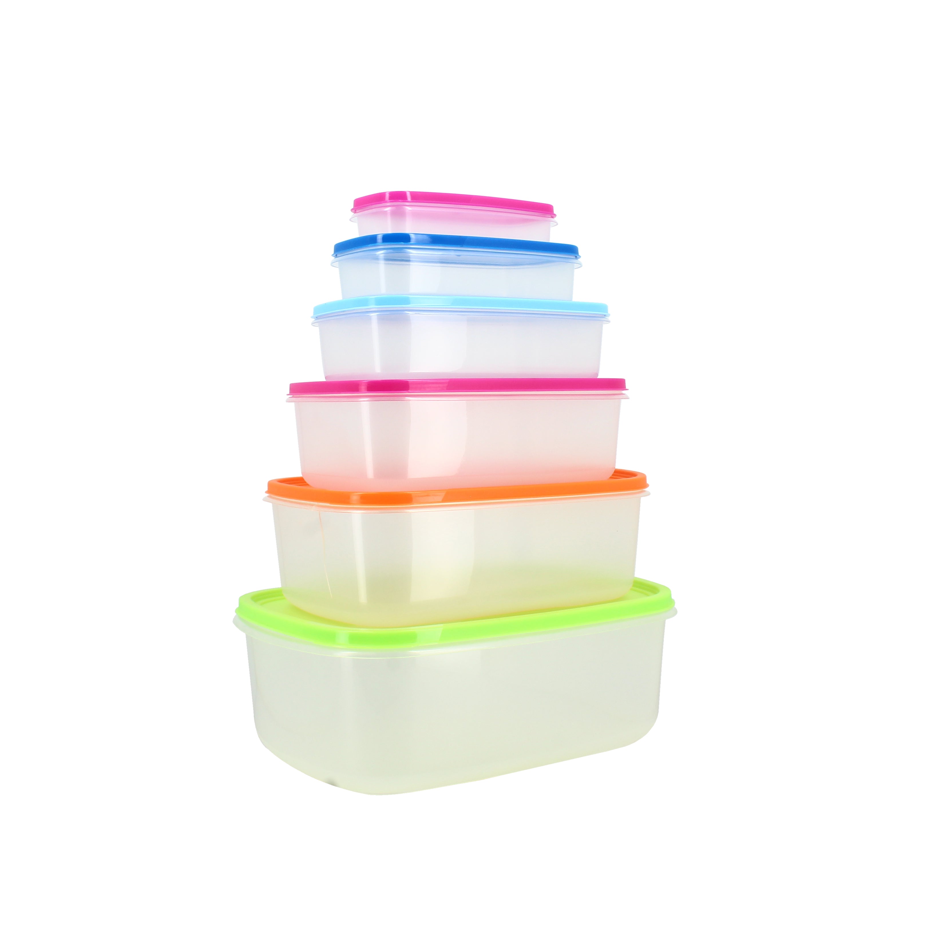 Lot de 6 boîtes conservation avec couvercle couleur