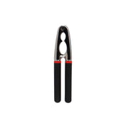 Stainless steel vegetable peeler with black plastic handle