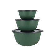 Set of 3 round storage bowls with lids