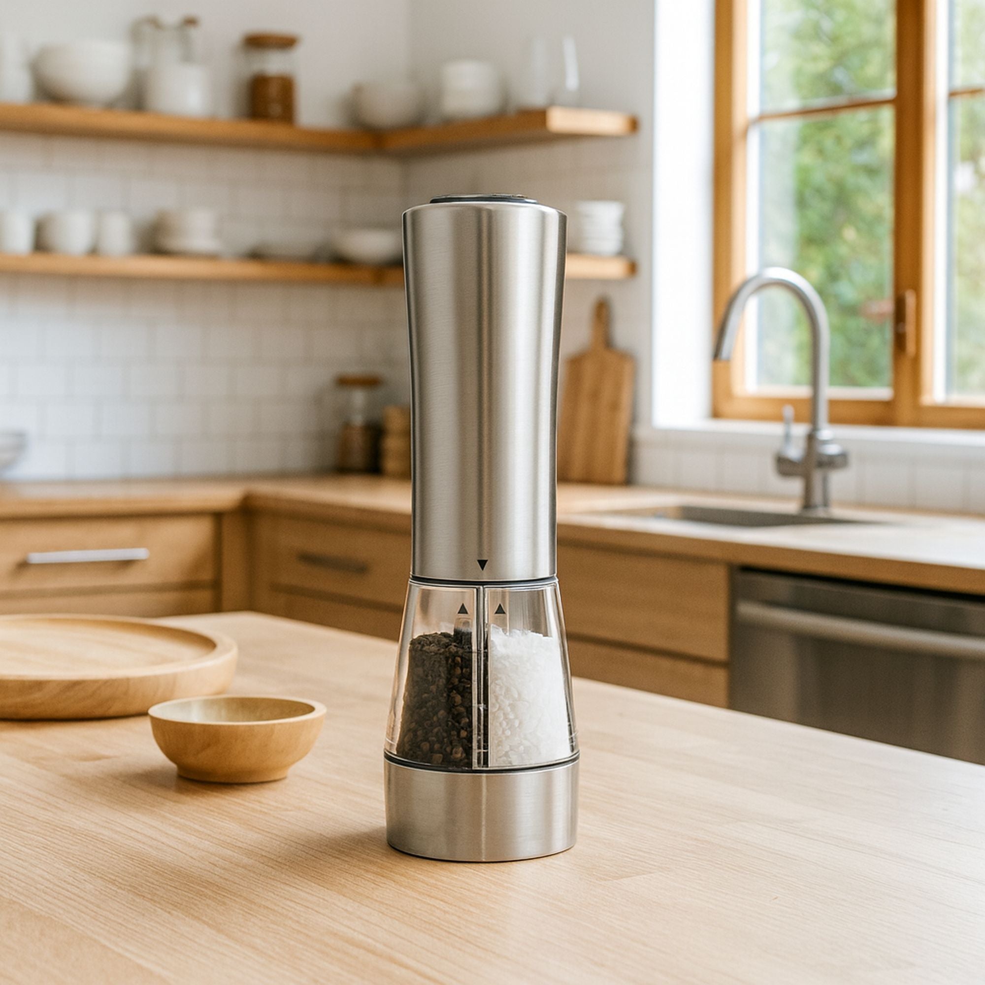 Moulin 2 en 1 Sel & Poivre 21,5 cm en acier inoxydable avec broyeur en céramique