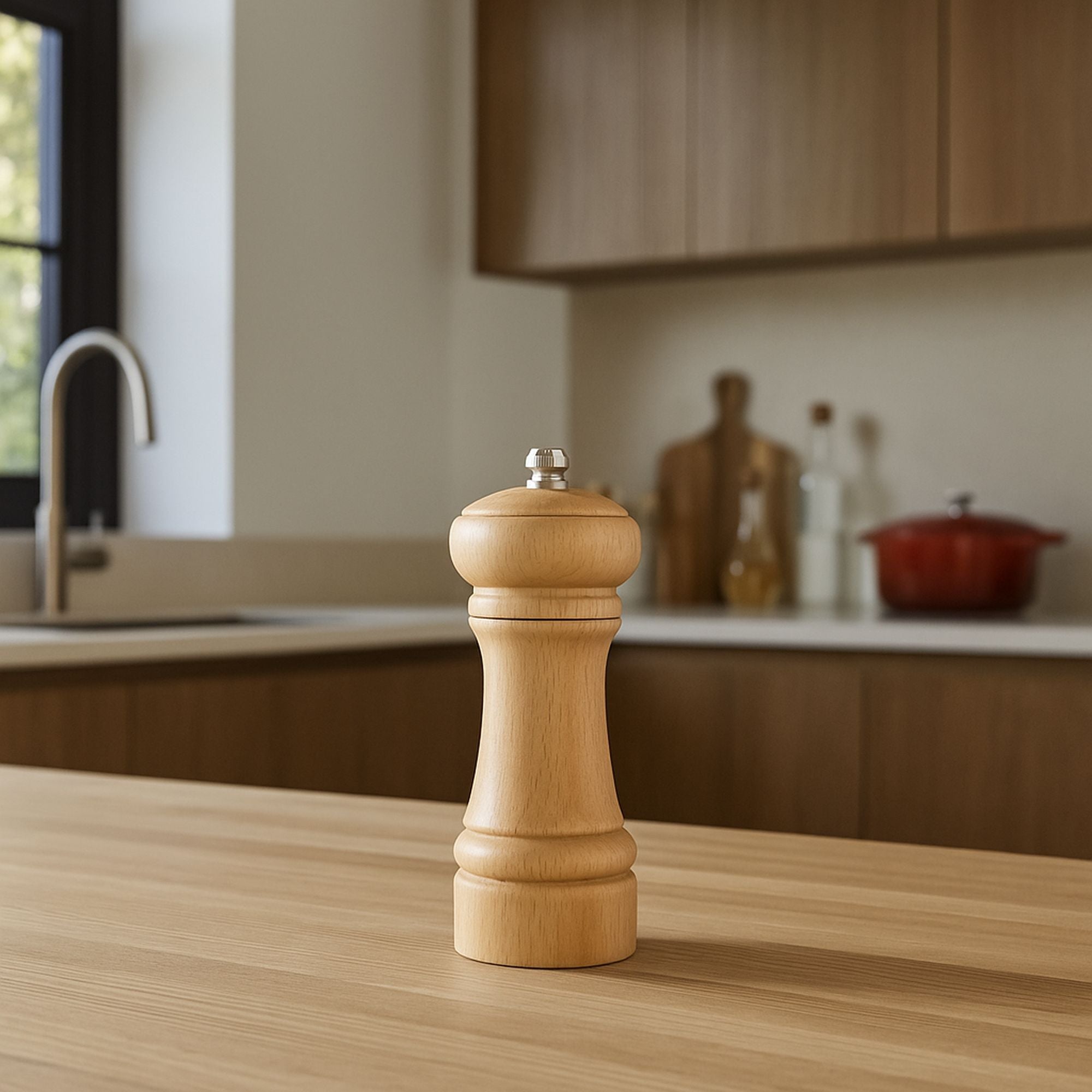 Moulin à Sel ou Poivre 14 cm en bois de hêtre avec broyeur en céramique ajustable