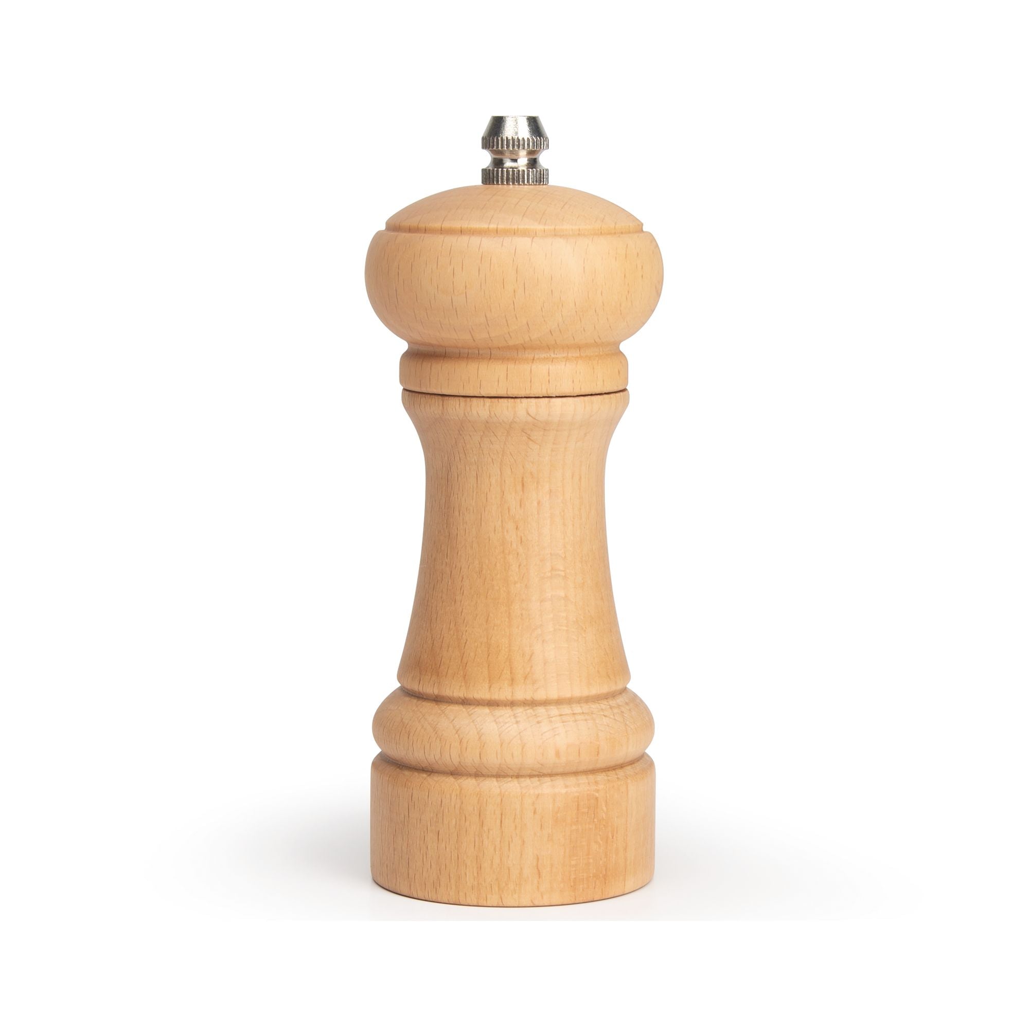 Moulin à Sel ou Poivre 14 cm en bois de hêtre avec broyeur en céramique ajustable