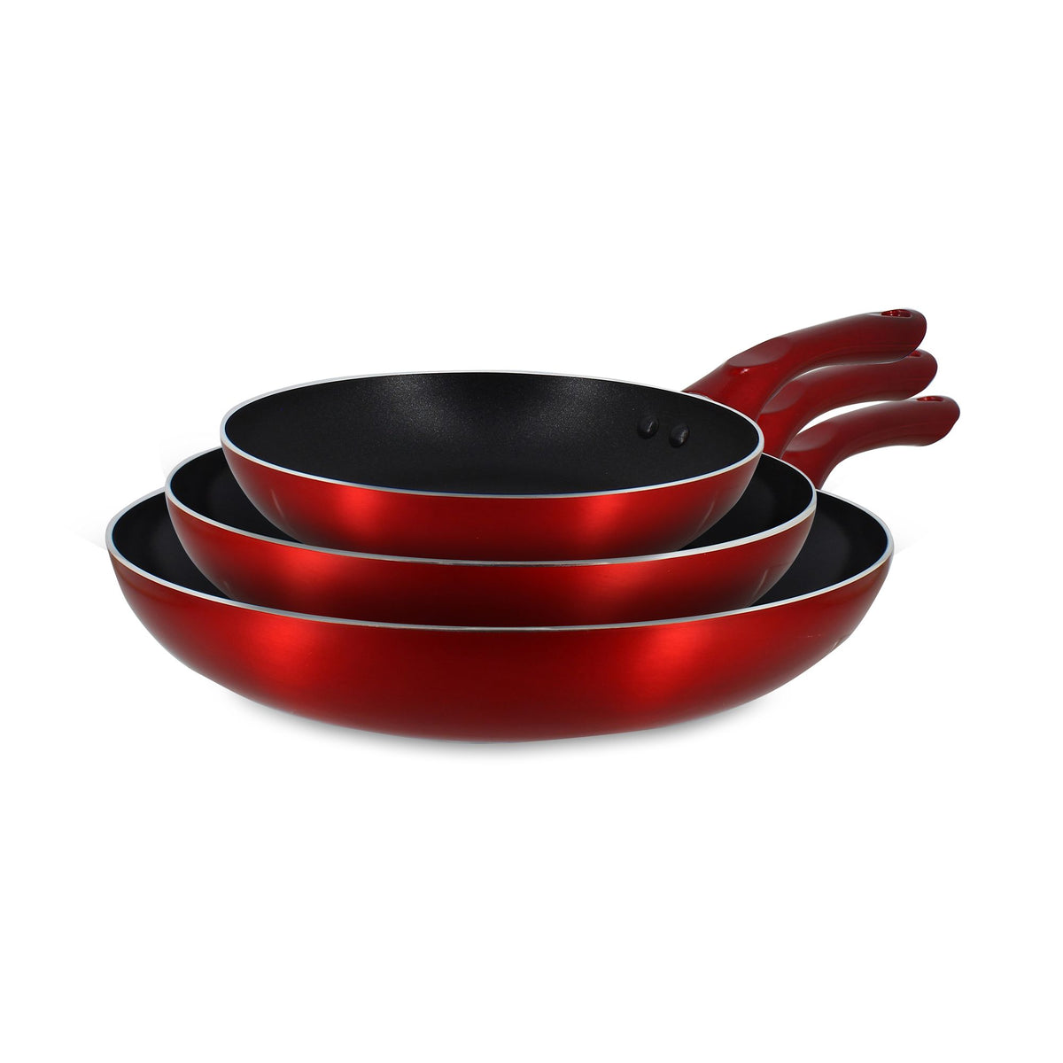 Set of 3 Cerise aluminum pans 20/24/28 cm