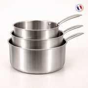 Set de 3 casseroles Triply en acier inoxydable triple couche 16/18/20 cm 🇫🇷