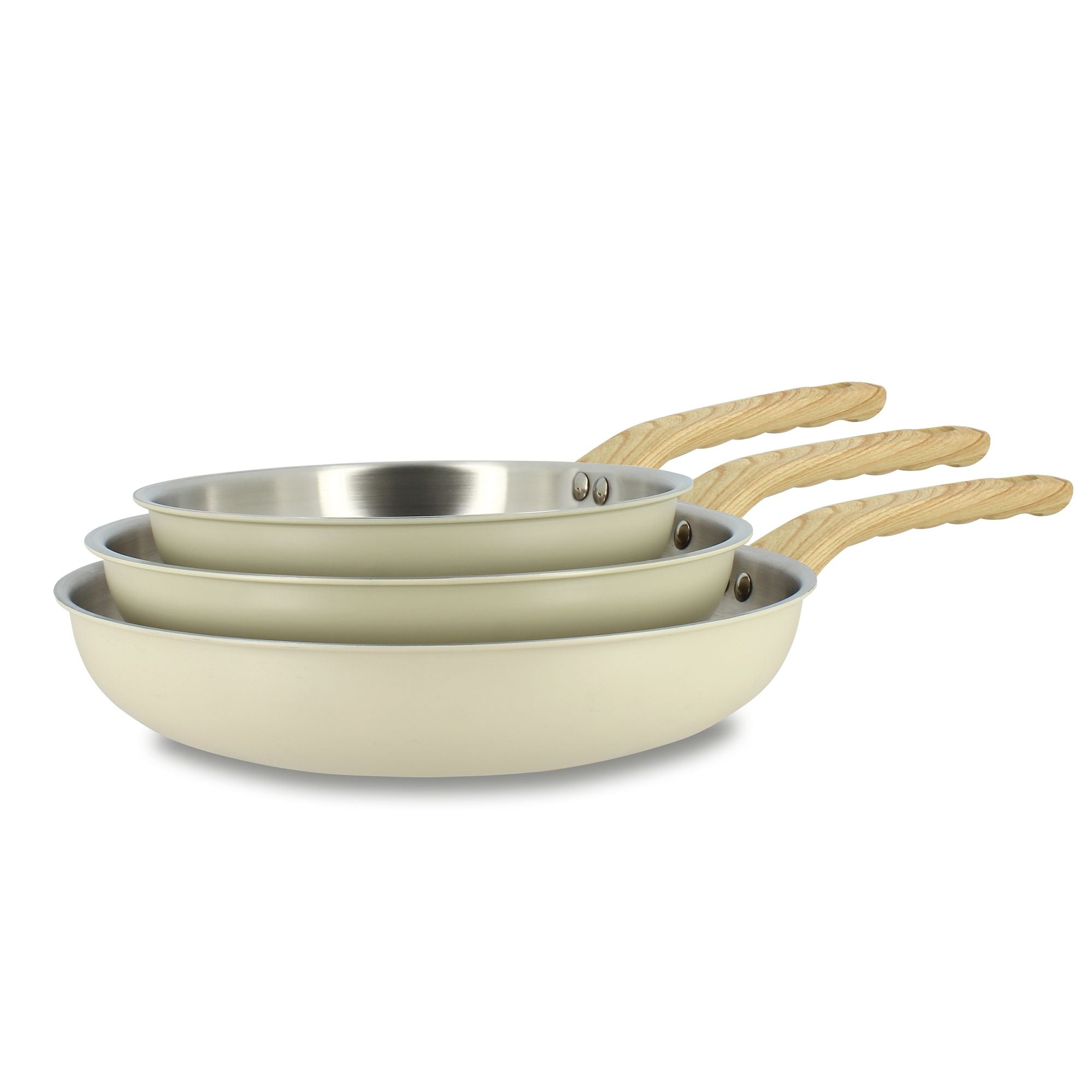 Lot de 3 Poêles Easynox Inox & Aluminium 20/24/28 cm