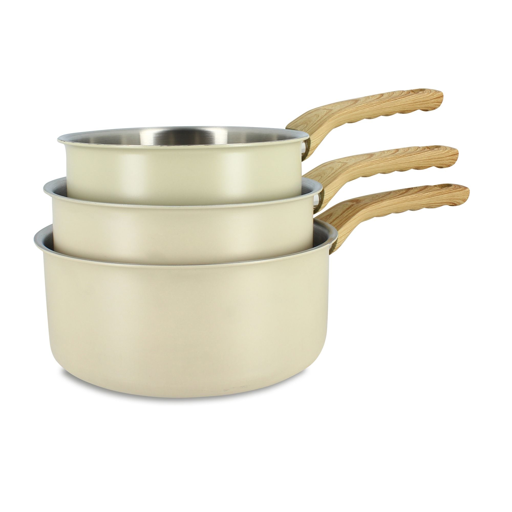Set of 3 Easynox Stainless Steel &amp; Aluminum Saucepans 16/18/20 cm
