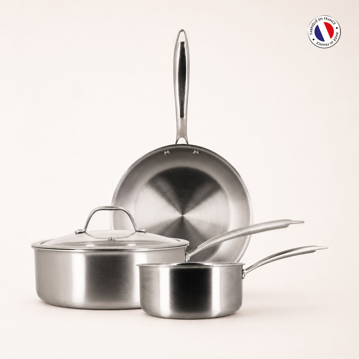 Set de 3 pièces Triply en acier inoxydable triple couche 🇫🇷