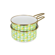 Lot de 2 casseroles Vichy Citron en acier émaillé