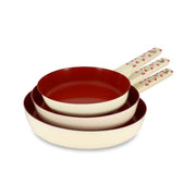 Lot de 3 poêles Cerise en aluminium