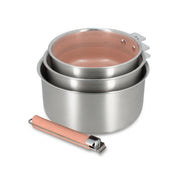 Lot de 3 casseroles Aglaé en acier inoxydable