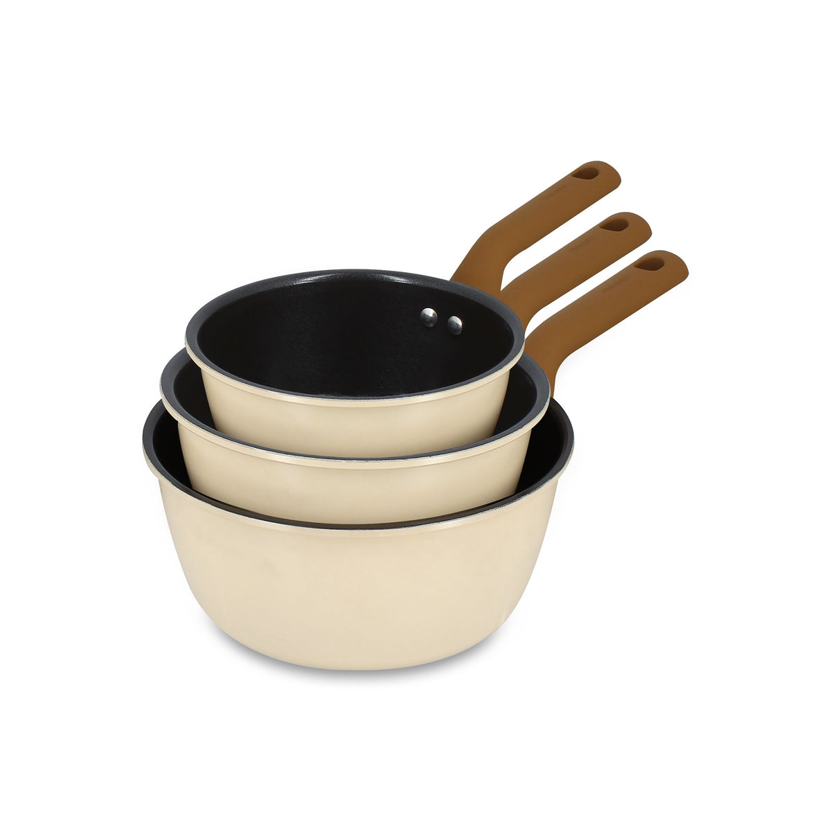 Lot de 3 casseroles Praticook en acier carbone