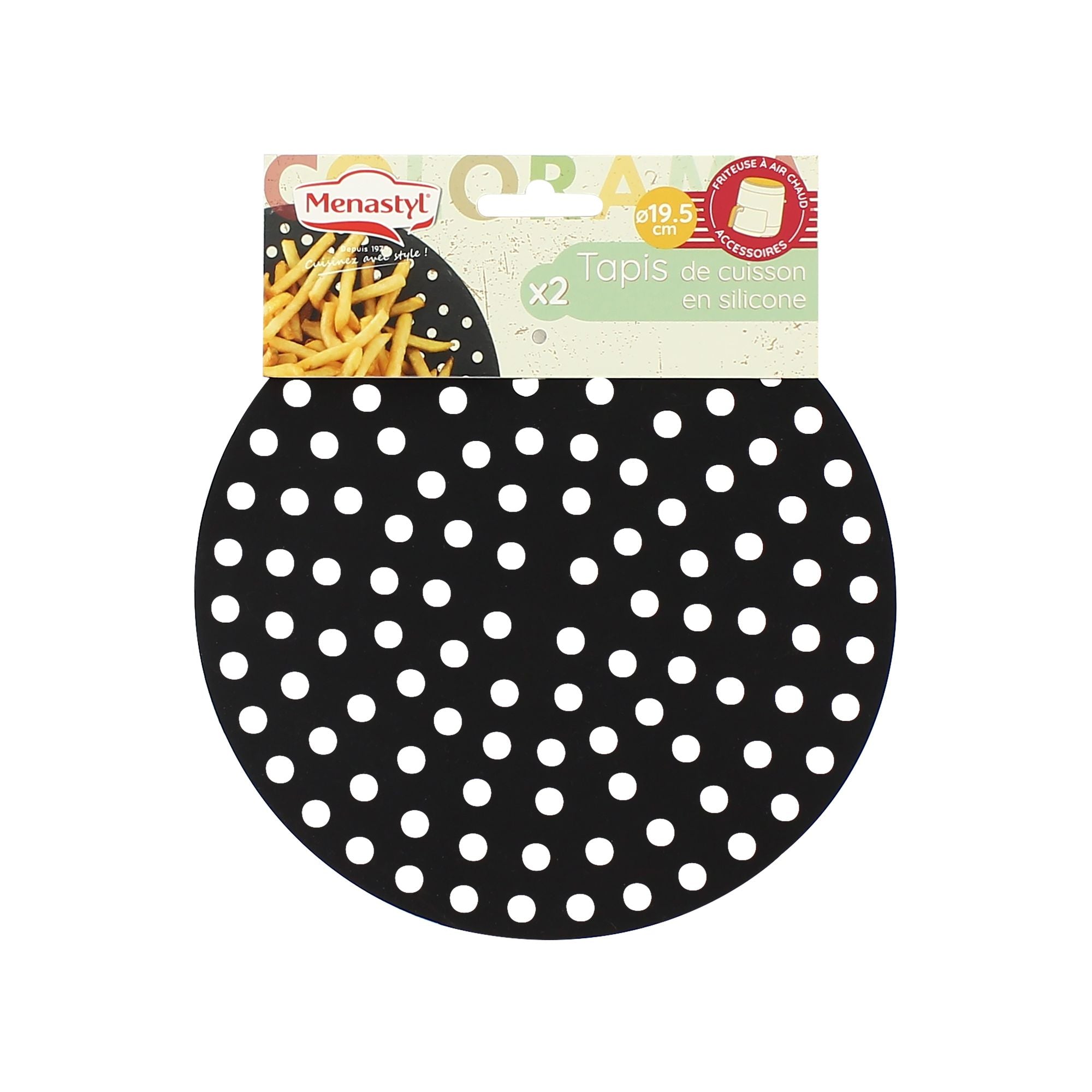 Lot de 2 tapis de cuisson rond 19,5 cm en silicone