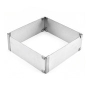 Cadre pâtissier rectangulaire extensible Angélique en acier inoxydable brossé Menastyl, vue en perspective