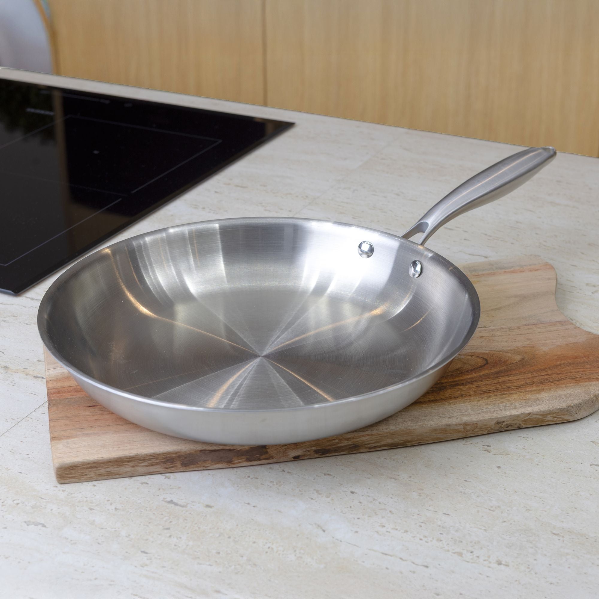 Poêle Trinox Ø30 cm en acier inoxydable triple couche