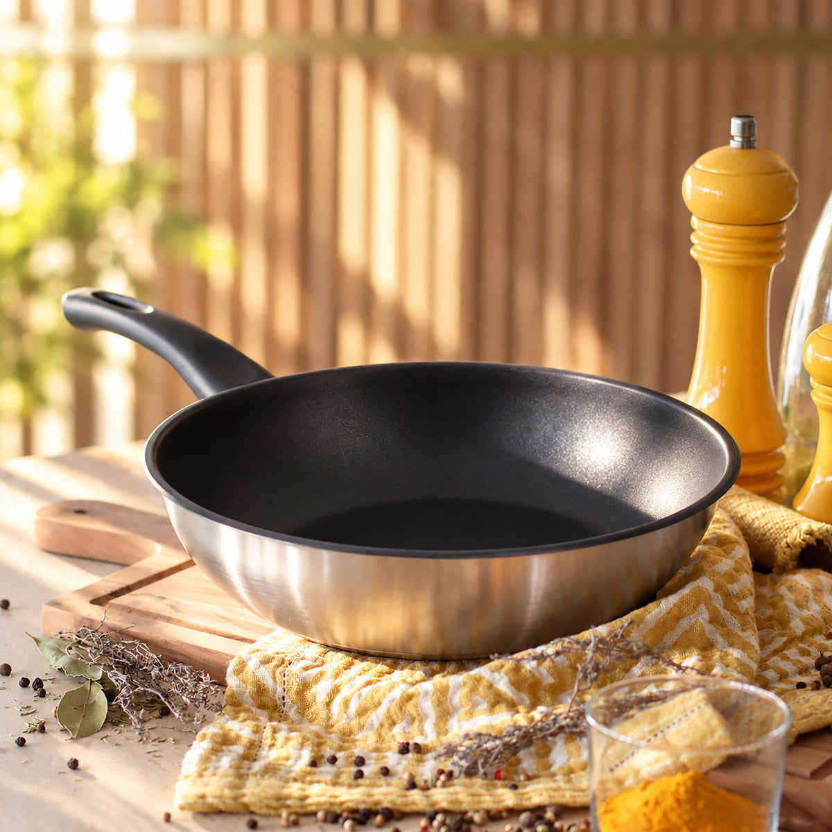 Wok First 28 cm en acier inoxydable