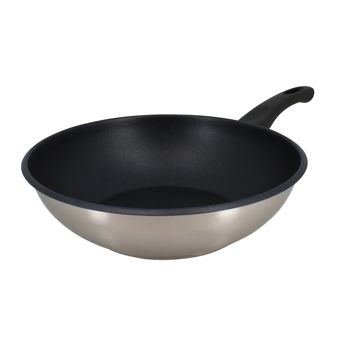 Wok First 28 cm en acier inoxydable