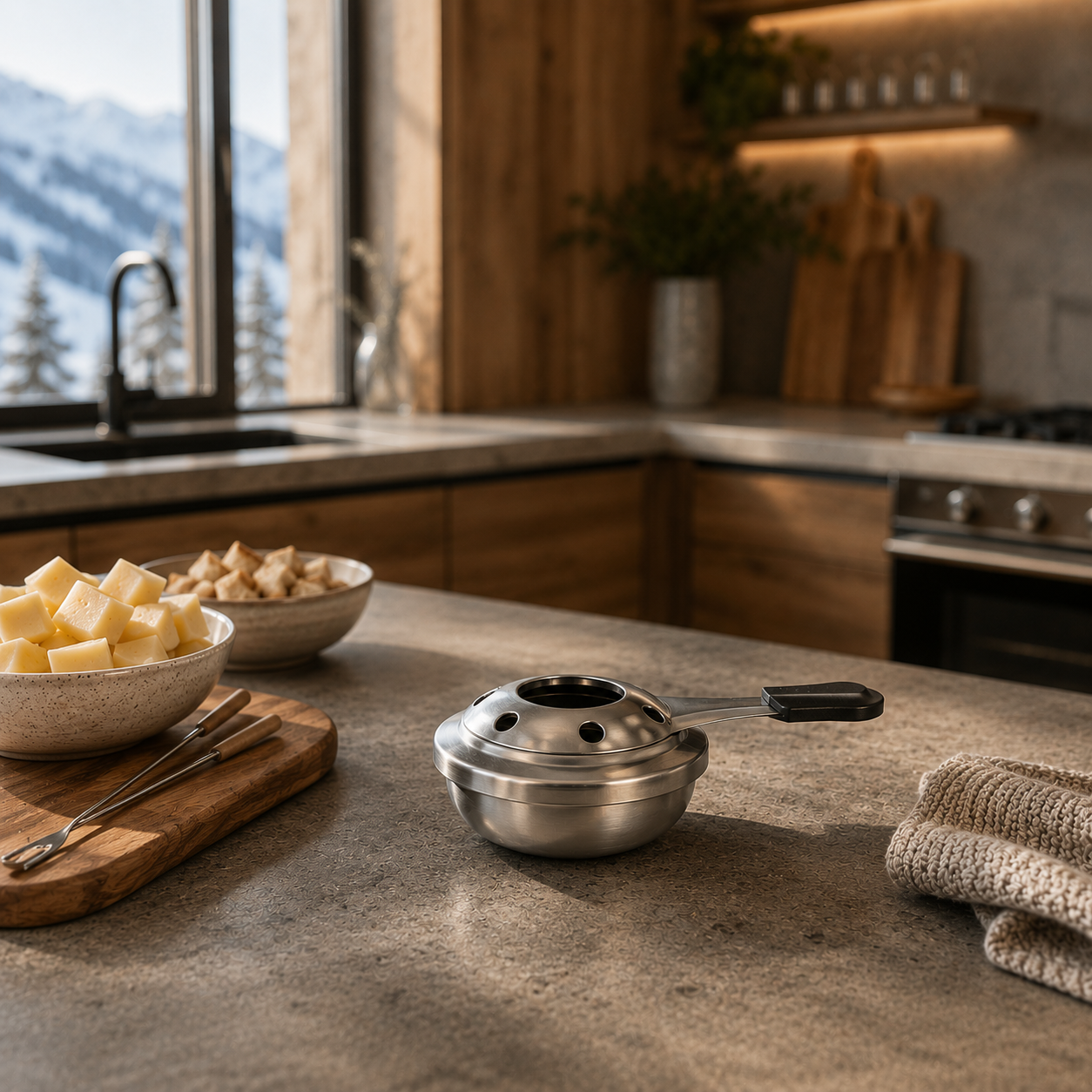 Brûleur à fondue en acier inoxydable