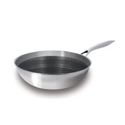 Wok Trinox Ø28 cm en acier inoxydable avec revêtement antiadhésif sans PFAS