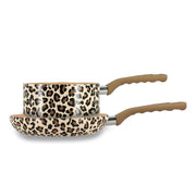 Lot de 2 pièces Léopard en aluminium et revêtement céramique sans PFAS