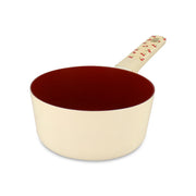 Casserole Cerise 18 cm Menastyl en aluminium beige avec intérieur rouge bordeaux et motifs cerise sur la poignée