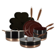 Set de 13 Pièces Black Copper en aluminium pressé recyclé noir et marron