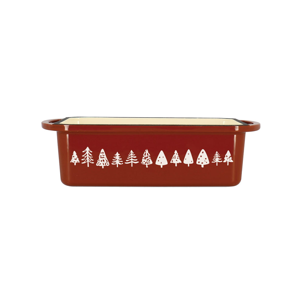 Mountain oven dish 26x12cm in brick cast iron with decor