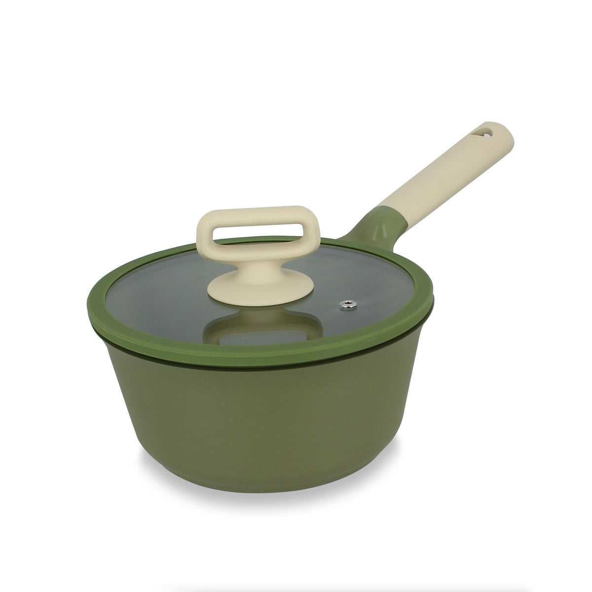 Casserole Anna 16cm en fonte aluminium vert avec couvercle