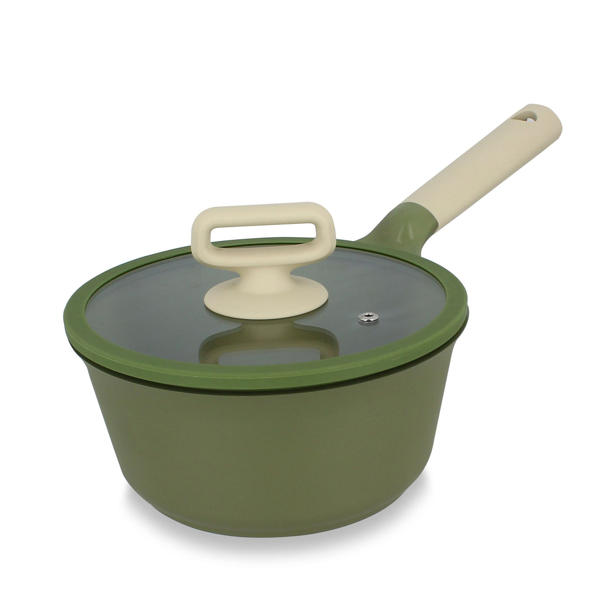 Casserole Anna 18cm en fonte aluminium vert avec couvercle