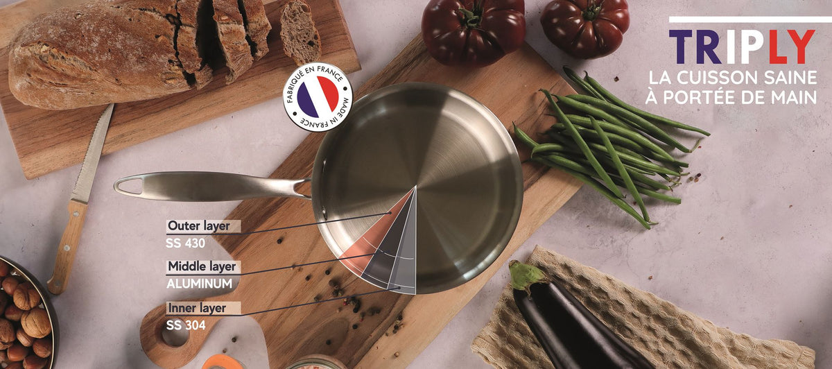 Poele Acier Inoxydable Poêle IBILI Triple Couche 26cm - Inox 18/10 - Compatible Induction - Sans Antiadhésif Poêle Triply Ibili Poele Acier Inoxydable Poêle IBILI Triple Couche 26cm - Inox 18/10 - Compatible Induction - Sans Antiadhésif Poêle Triply Ibili
