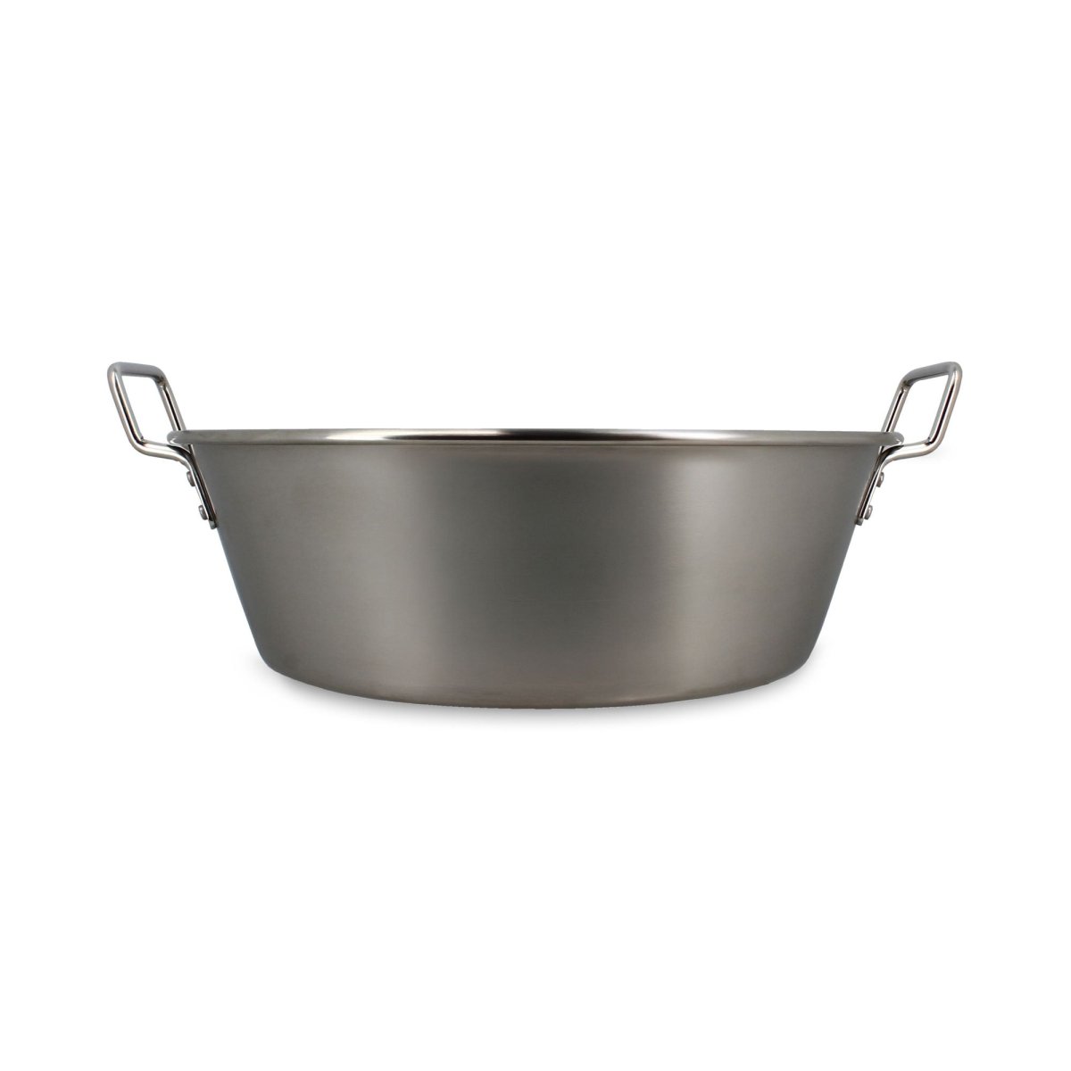 Bassine à confiture Ø41cm en acier inoxydable Menastyl avec poignées, vue de face sur fond blanc