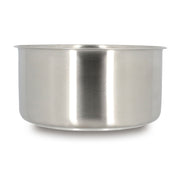 Casserole Iris 20cm en acier inoxydable Menastyl avec poignée amovible, vue de face sur fond blanc
