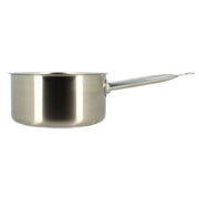 Casserole Professionnel 20cm en acier inoxydable Menastyl avec poignée tubulaire, vue latérale sur fond blanc