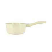 Casserole Pure 20cm crème en fonte d'aluminium recyclé Menastyl, vue de profil sur fond blanc