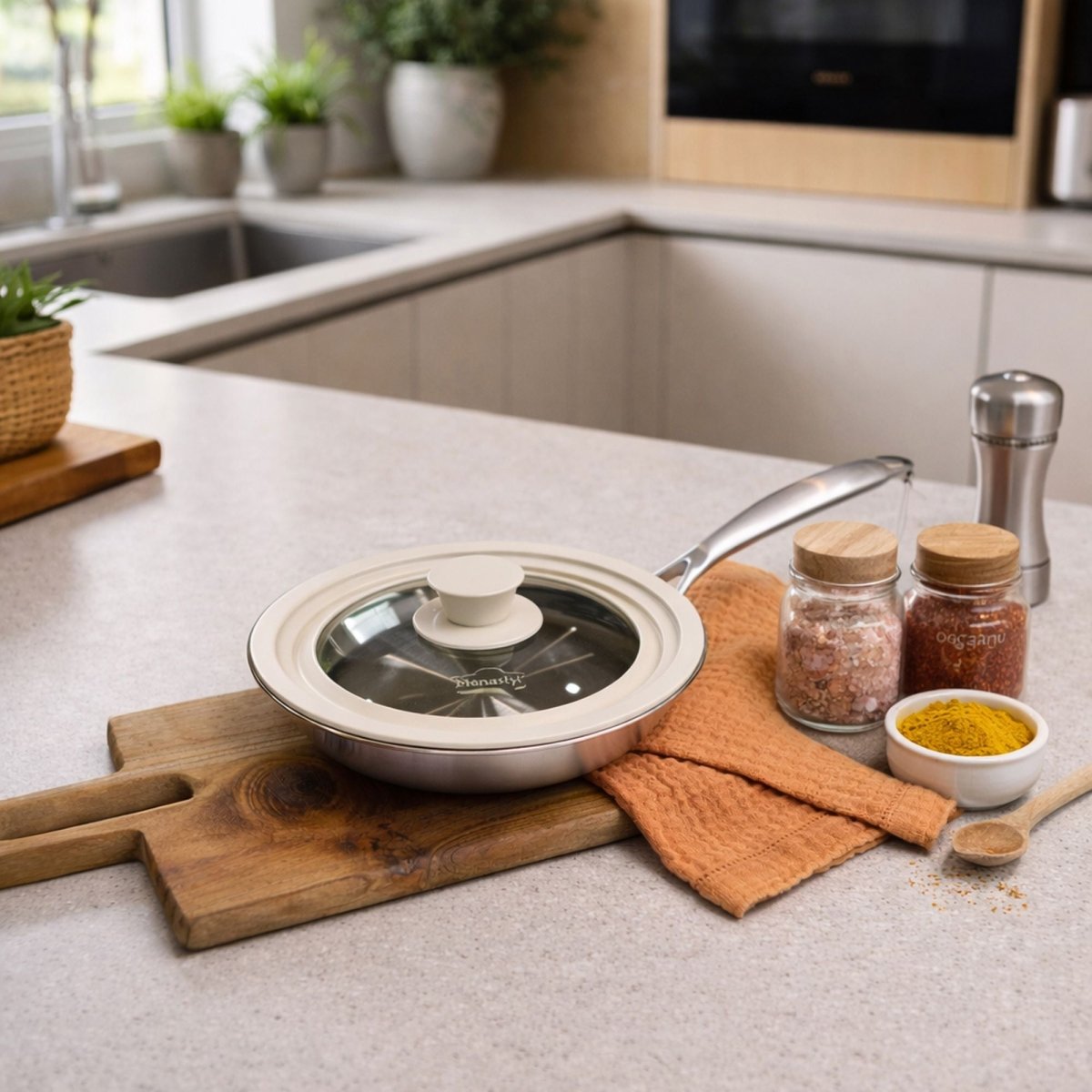 Couvercle Universel Multitaille 16/18/20 cm en Verre Trempé & Silicone Souple - Menastyl - Couvercle