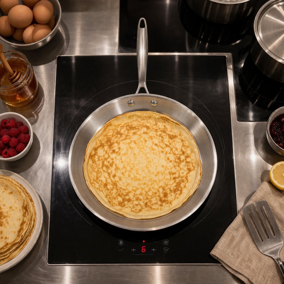 Crêpière Triply en acier inoxydable triple couche 28 cm 🇫🇷 - Menastyl - triply