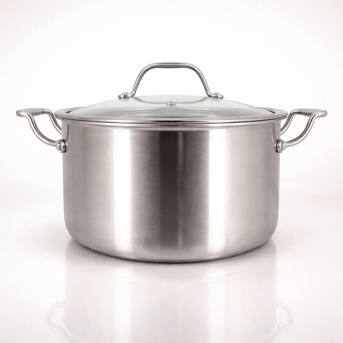 Faitout Triply 24 cm en acier inoxydable triple couche avec couvercle en verre 🇫🇷 - Menastyl - triply