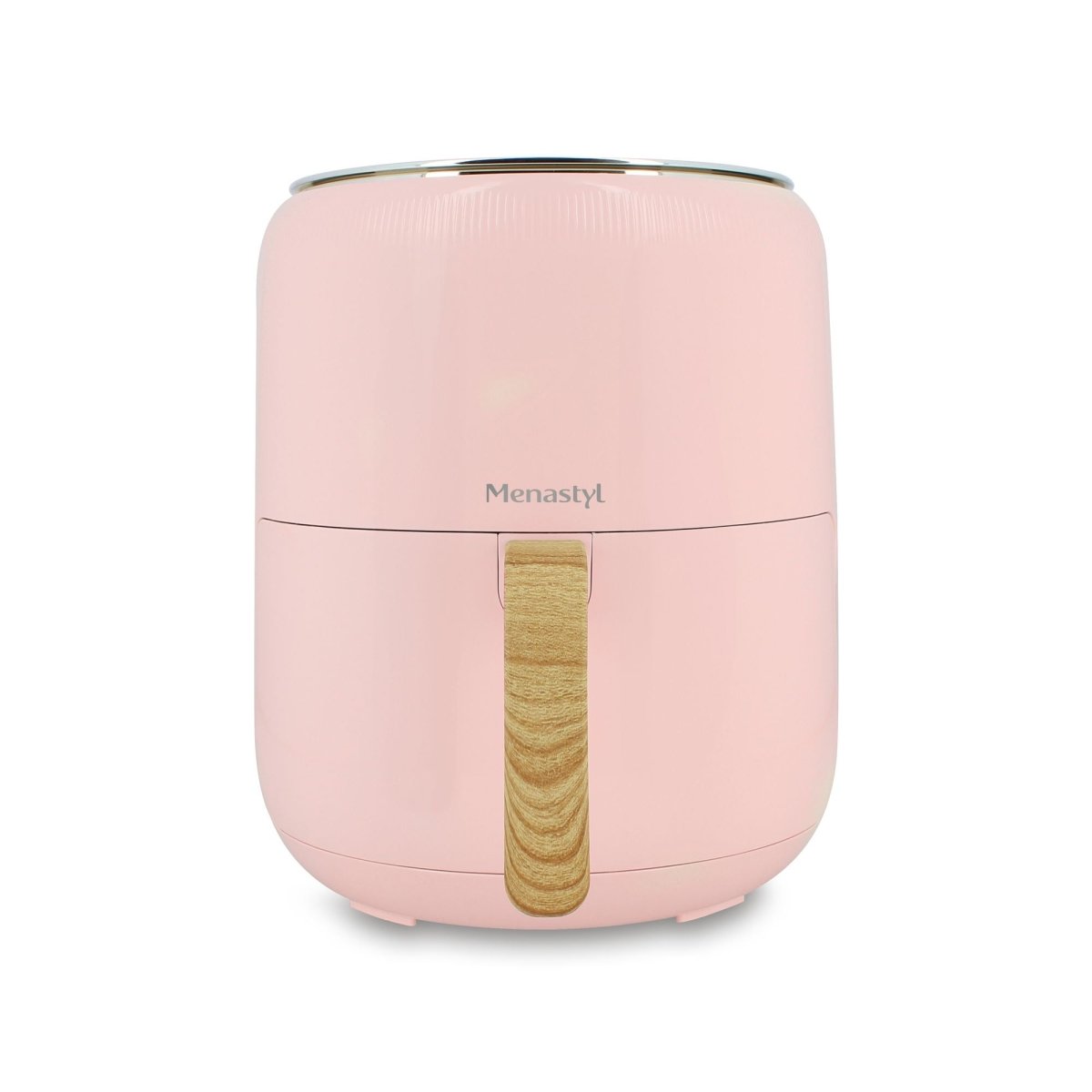 Friteuse à air chaud Colorama 4,5L Menastyl rose pastel, vue de face avec fenêtre de visualisation