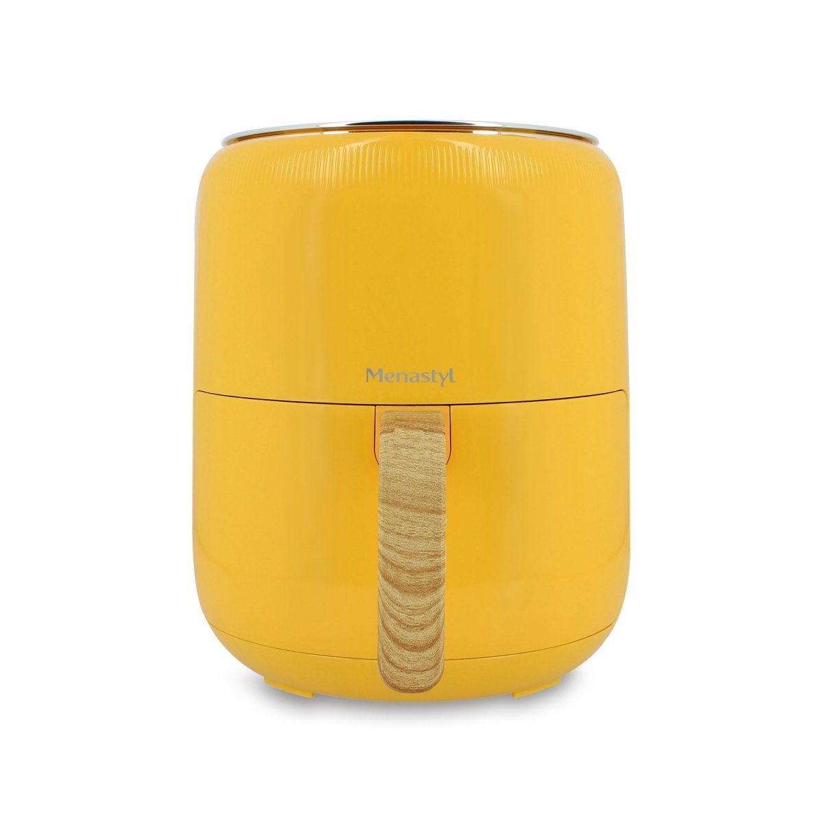 Friteuse à air chaud Colorama 4,5L jaune, vue de face avec fenêtre de visualisation transparente