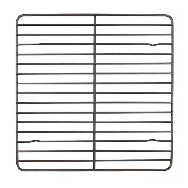 Grille à pâtisserie carrée Amandine en acier carbone antiadhésif Menastyl, vue de dessus sur fond blanc